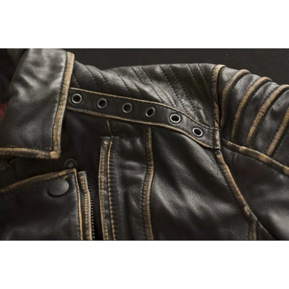 AFFLICTION Leather TRUE DESTINY WOMEN'S JACKET Bla - Picture 10 of 12